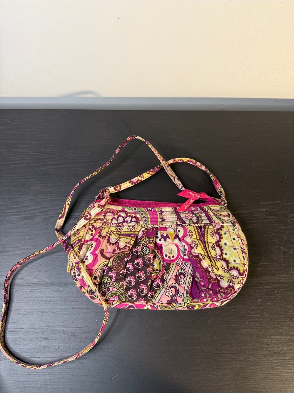 Vera Bradley Retired Very Berry Frannie Crossbody Bag in Pink, Purple, and Green